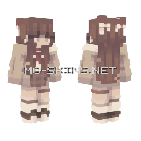 Brown Hair Girl Minecraft skin, front and back