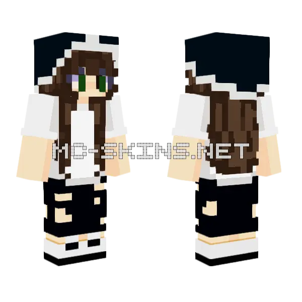 Brown Hair Girl Minecraft skin, front and back