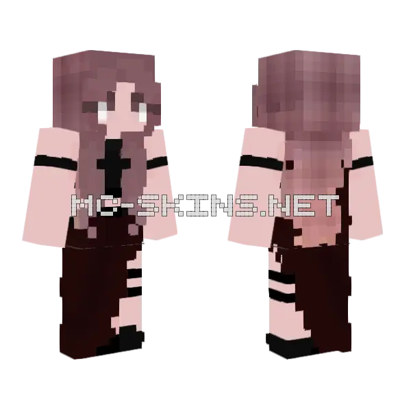 Brown Hair Girl Minecraft skin, front and back