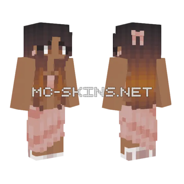 Brown Hair Girl Minecraft skin, front and back
