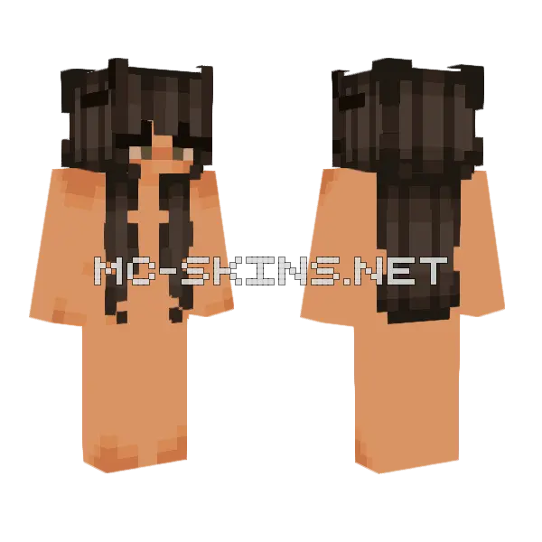 Brown Hair Girl Base Minecraft skin, front and back
