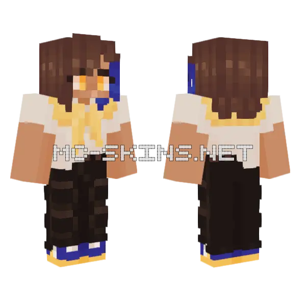 Brown Hair Girl Minecraft skin, front and back