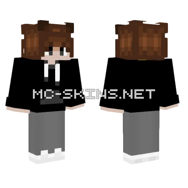 Brown Hair School Boy Minecraft skin, front and back