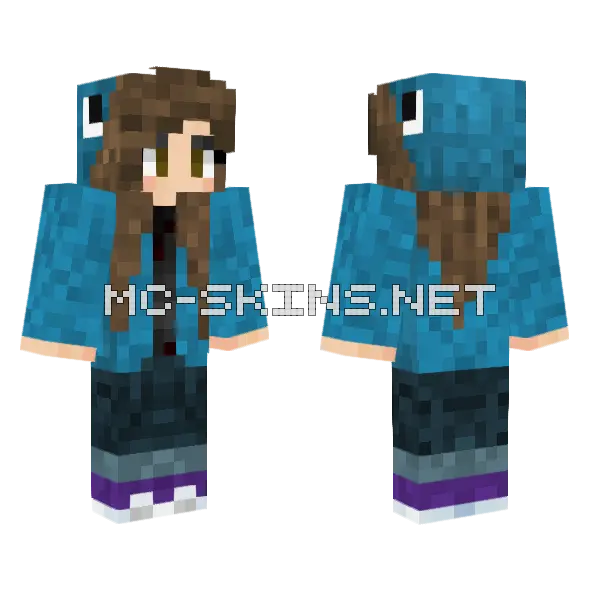 Brown Hair Squid Girl, front and back