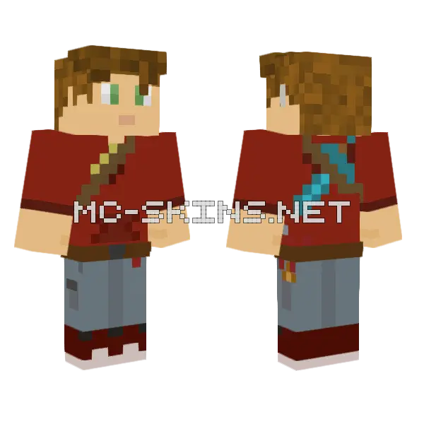 Brown Haired Adventurer Boy Minecraft skin, front and back
