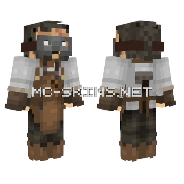 Brown Haired Archer Minecraft skin, front and back