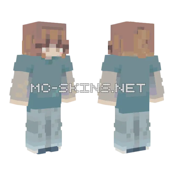 Brown Haired Boy Minecraft skin, front and back
