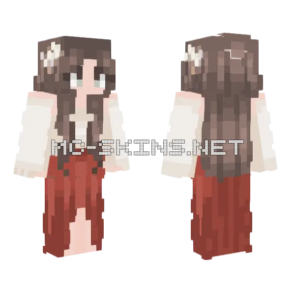Brown Haired Girl Minecraft skin, front and back