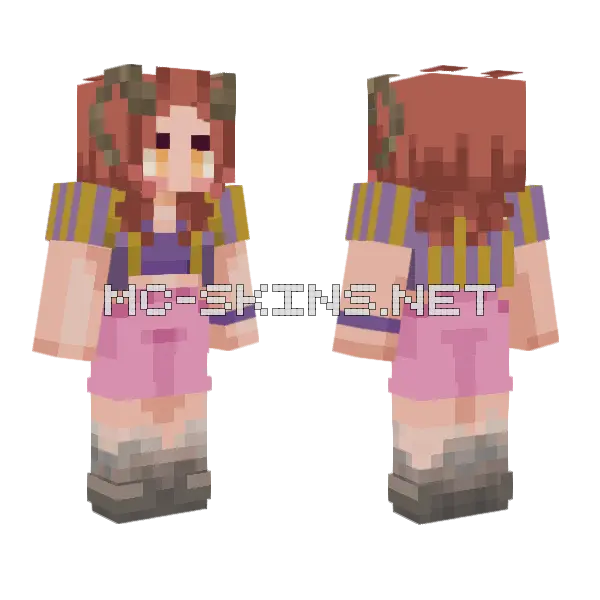 Brown Haired Girl Minecraft skin, front and back