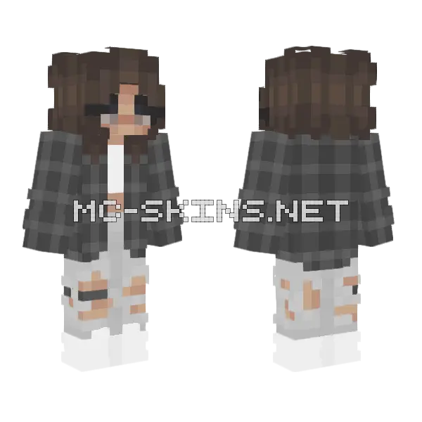 Brown Haired Girl Minecraft skin, front and back
