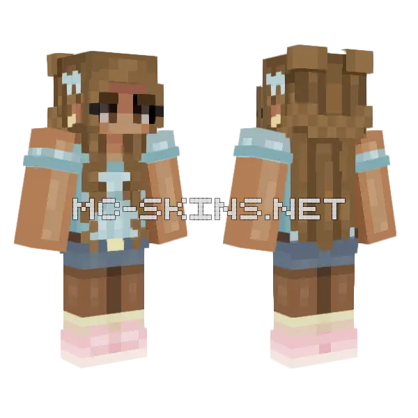 Brown Haired Girl Minecraft skin, front and back