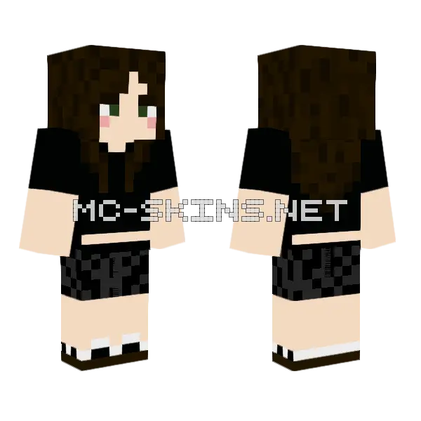 Brown Haired Girl Minecraft skin, front and back