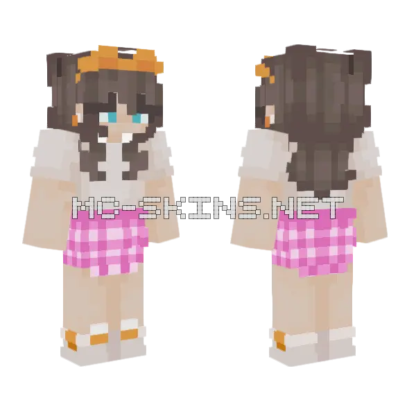 Brown Haired Girl Minecraft skin, front and back