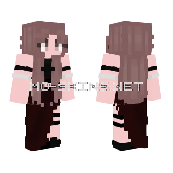 Brown Haired Girl Minecraft skin, front and back