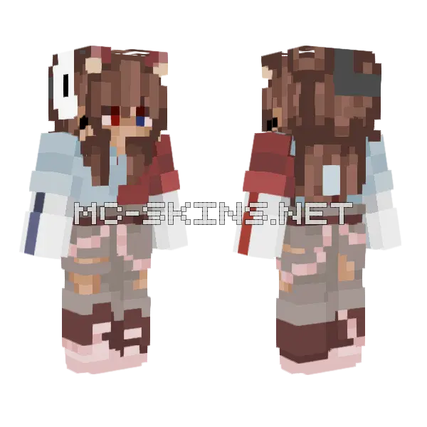 Brown Haired Girl Minecraft skin, front and back