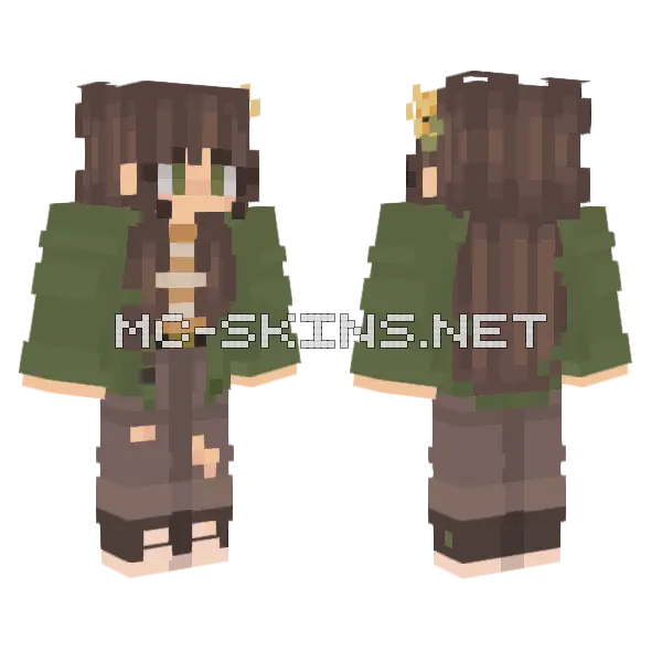 Brown Haired Girl Minecraft skin, front and back