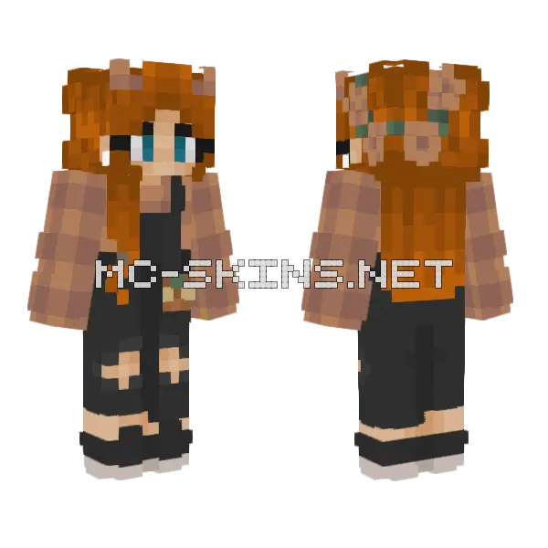 Brown Haired Girl Minecraft skin, front and back