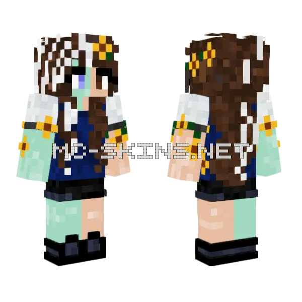 Brown Haired Girl Minecraft skin, front and back