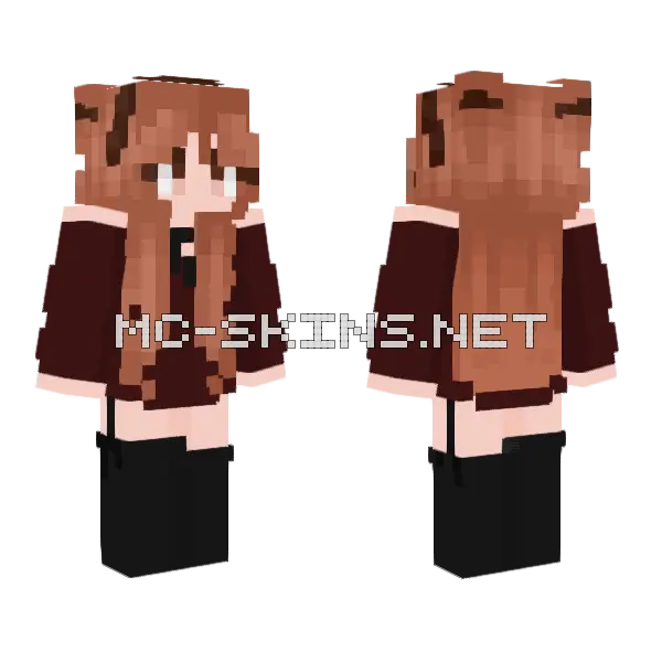 Brown Haired Girl Minecraft skin, front and back