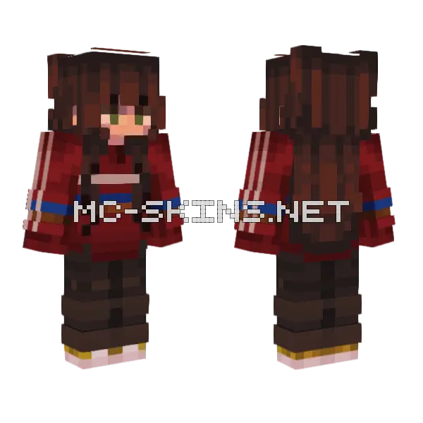 Brown Haired Girl Minecraft skin, front and back