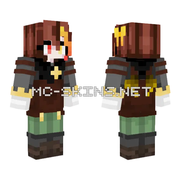Brown Haired Girl Minecraft skin, front and back