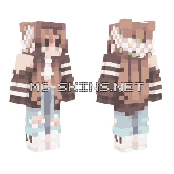 Brown Haired Girl Minecraft skin, front and back