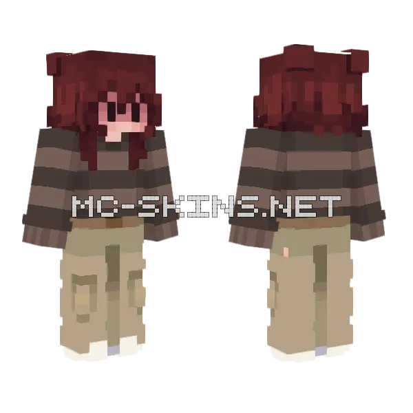 Brown Haired School Girl Minecraft skin, front and back