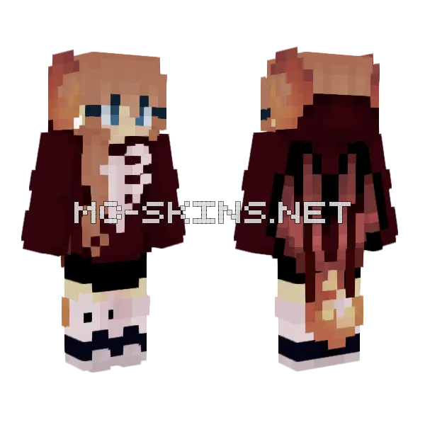 Brown Haired School Uniform Minecraft skin, front and back