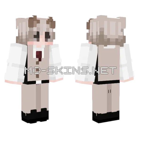 Brown Haired Schoolgirl, front and back