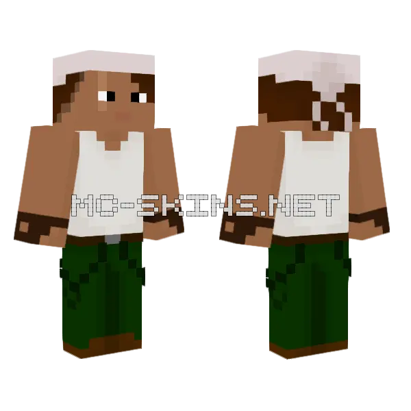 Brown Hat Boy Minecraft skin, front and back