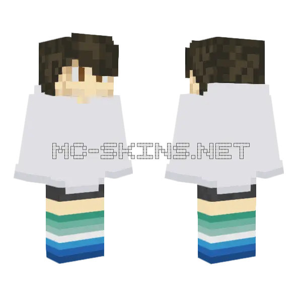Brown Hat Boy Minecraft skin, front and back