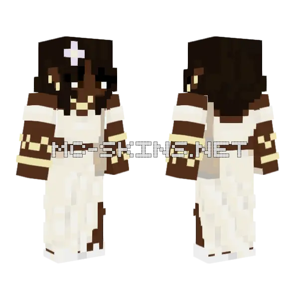 Brown Hat Dress Minecraft skin, front and back