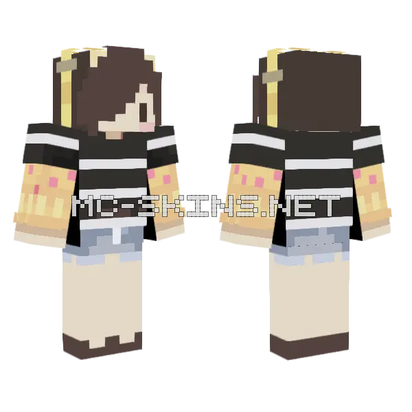 Brown Hooded Figure Minecraft skin, front and back