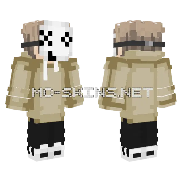 Brown Hoodie Boy Minecraft skin, front and back