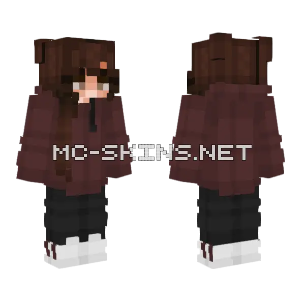 Brown Hoodie Girl, front and back