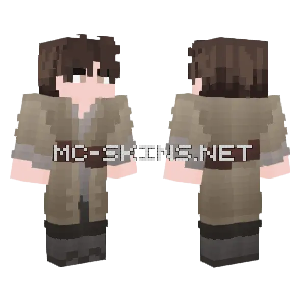 Brown Jacket Boy Minecraft skin, front and back