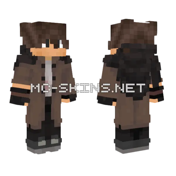 Brown Leather Jacket Minecraft skin, front and back