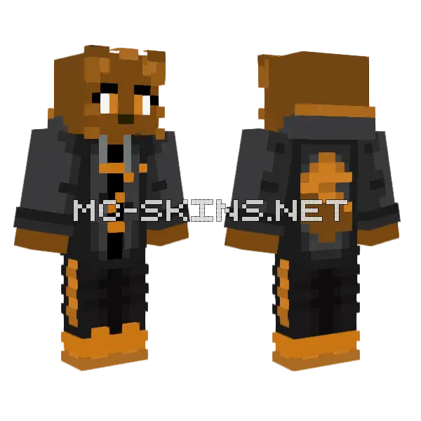 Brown Light Foxy Minecraft skin, front and back