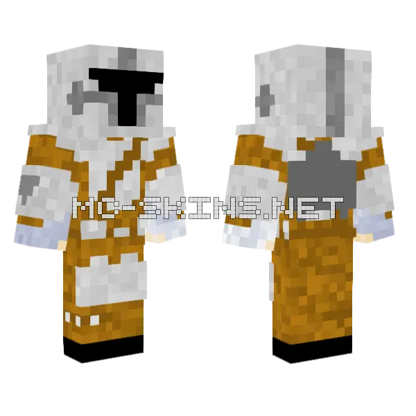 Brown Mandalorian Armor Minecraft skin, front and back