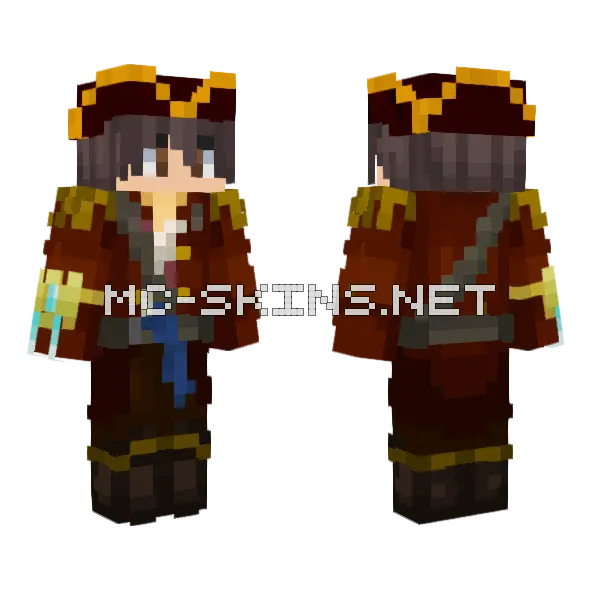 Brown Military Jacket Minecraft skin, front and back