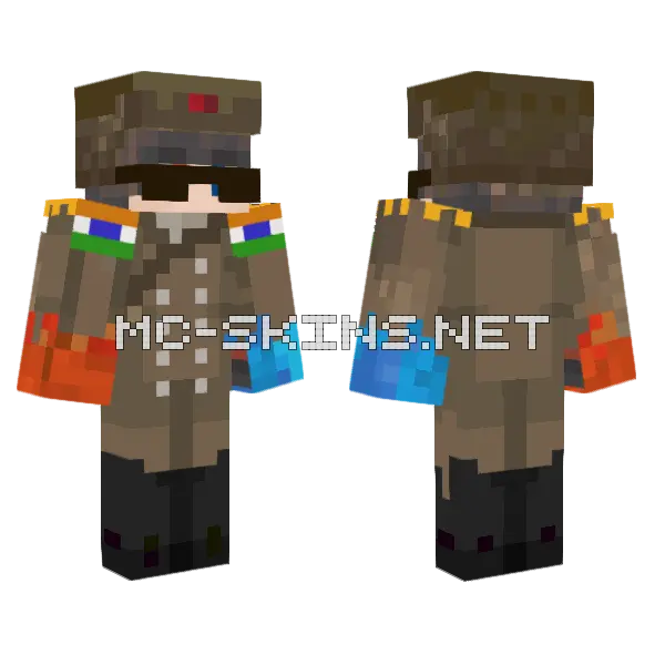 Brown Military Uniform, front and back