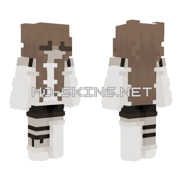 Brown Milk Tea Hair 3 Minecraft skin, front and back