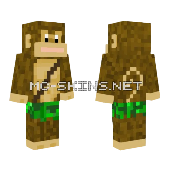 Brown Monkey Skin Minecraft skin, front and back