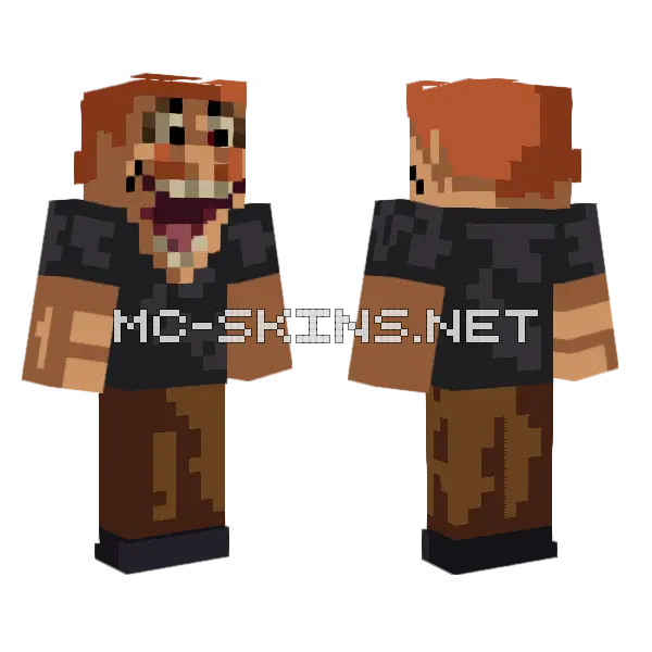 Brown Monster Creature Minecraft skin, front and back
