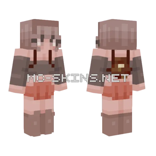 Brown Mouse Girl Minecraft skin, front and back