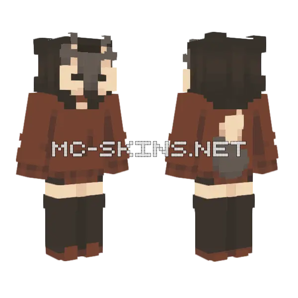 Brown Outfit Minecraft skin, front and back