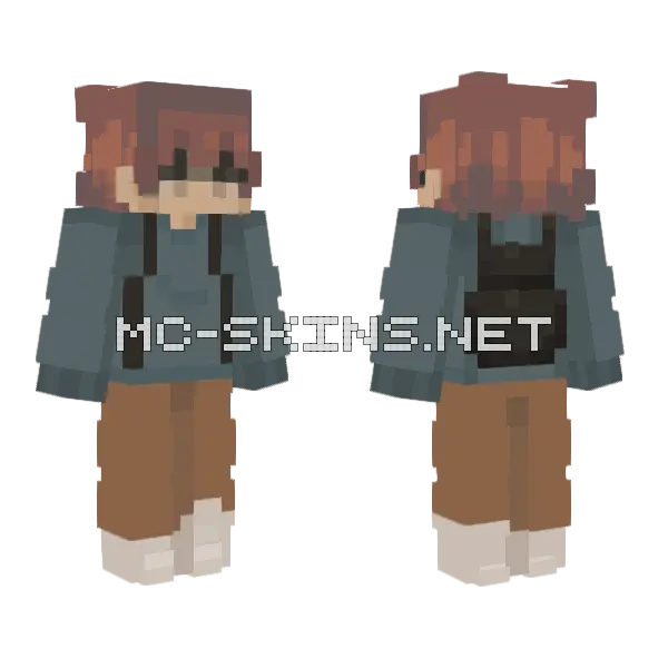 Brown Overalls Outfit, front and back