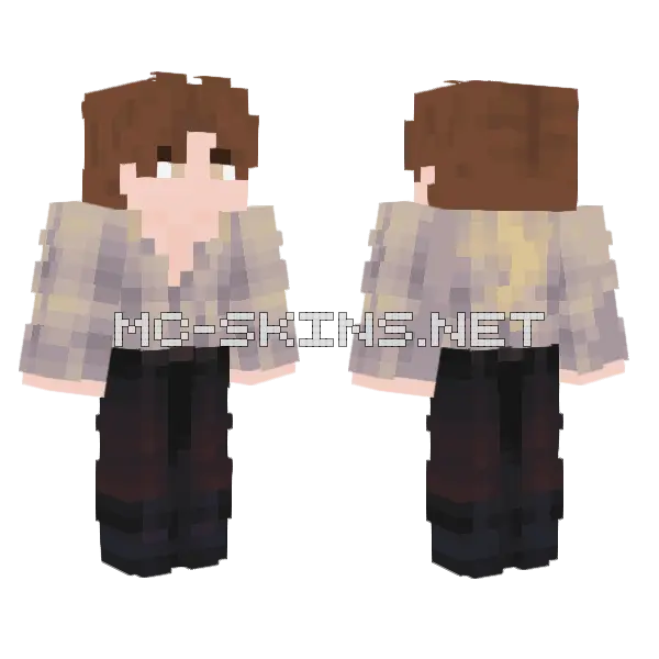 Brown Plaid Shirt Boy Minecraft skin, front and back