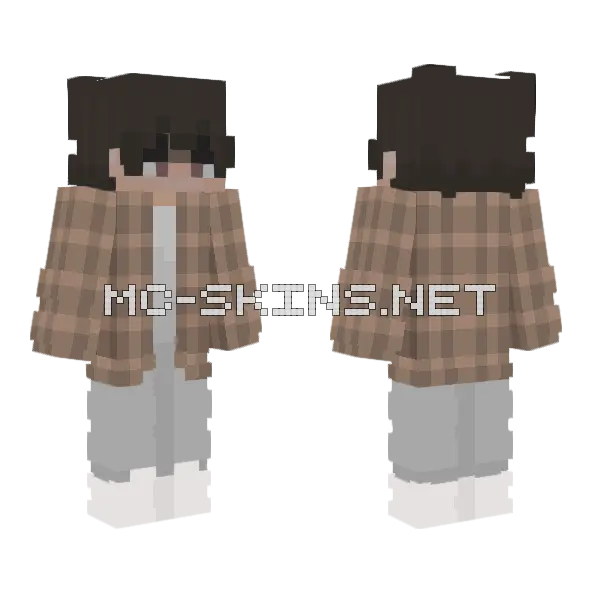 Brown Plaid Suit Minecraft skin, front and back
