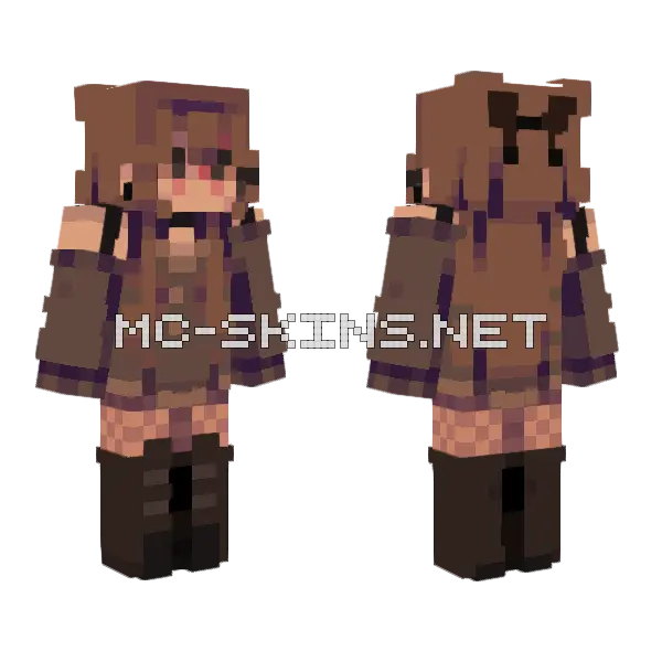 Brown School Uniform Minecraft skin, front and back
